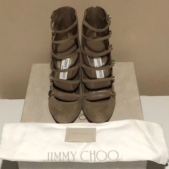Jimmy Choo Venice 100 Suede Bootie in Light Mocha - Picture 1 of 14